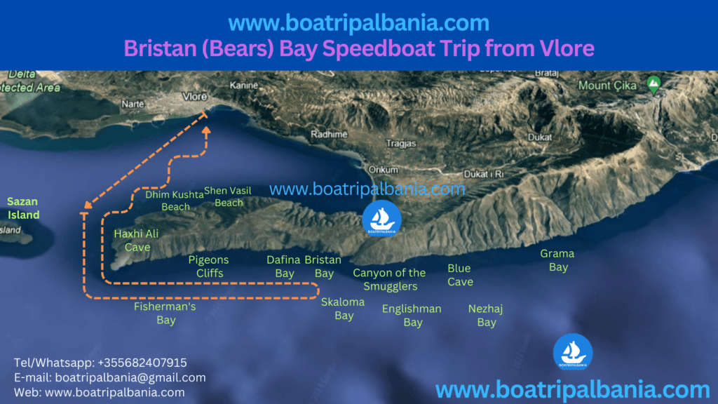 Bristan Bay Speedboat Trip from Vlore - Boat Trip Vlora-Boat Tour Albania
