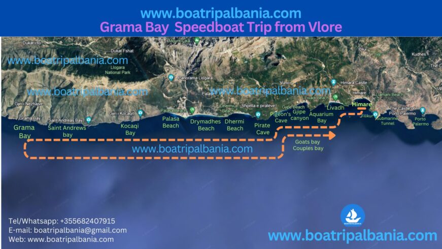 Grama Bay Speedboat Trip from Himare - Boat Trip Himara - Boat Tours Himare