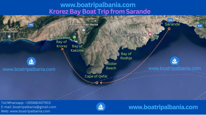 Speedboat Trip to Krorez Bay Sarande - Boat Trip Sarande-Boat Trip Albania - Gjir i Krorezes