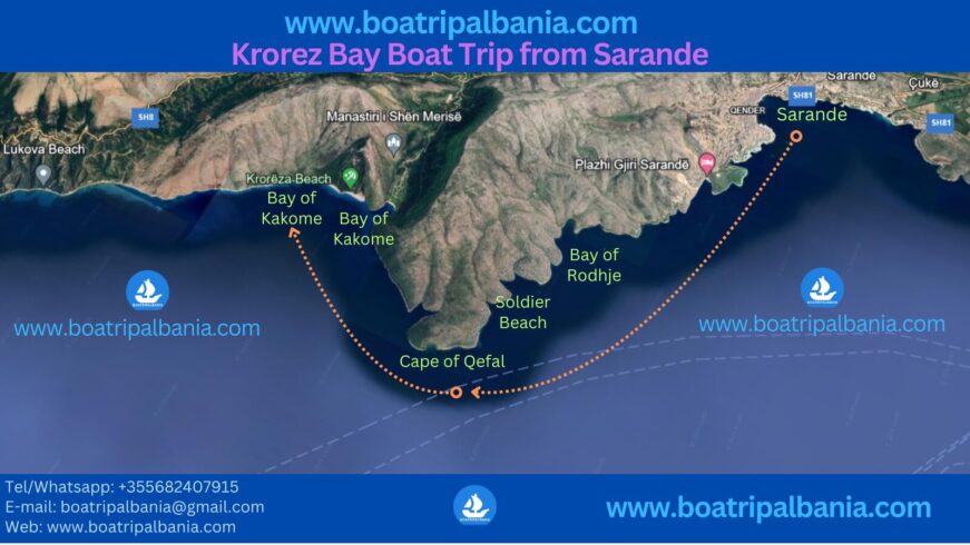 Speedboat Trip to Krorez Bay Sarande - Boat Trip Sarande-Boat Trip Albania - Gjir i Krorezes