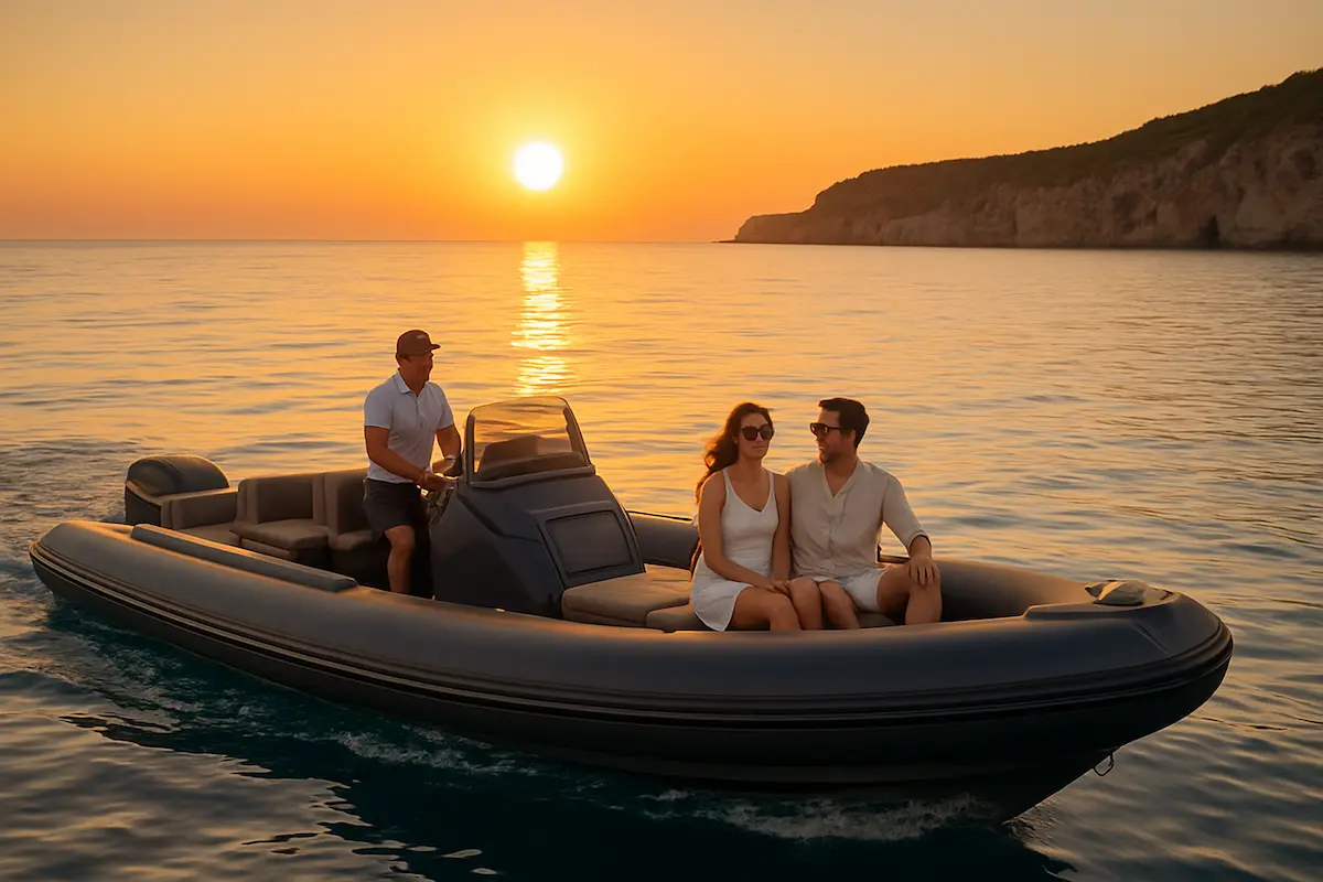 Sunset boat trip along the Albanian Riviera