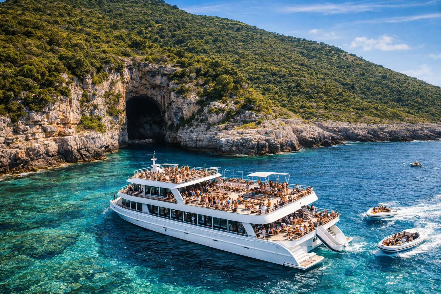 Daily boat tour in Vlore visiting Sazan Island and Karaburun Peninsula